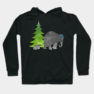 Christmas Elephants Inspired Silhouette Hoodie